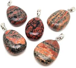 R. M. ékszer 20/25mm Jáspis hópehely vörös csepp medál (056619)