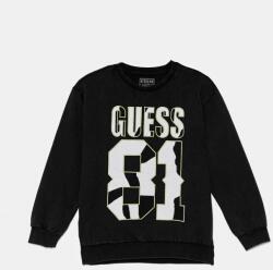 GUESS gyerek melegítőfelső pamutból fekete, nyomott mintás, L4YQ08 KA6R4 - fekete 175