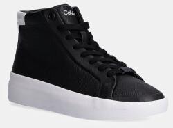 Calvin Klein bőr sportcipő VULC HIGH TOP LTH fekete, HW0HW02213 - fekete Női 39