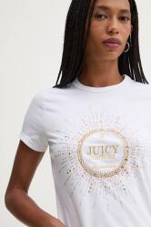 Juicy Couture t-shirt HERITAGE CROWN T-SHIRT női, fehér, JCGCT224013 - fehér L