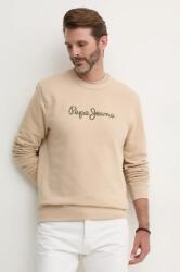 Pepe Jeans pamut melegítőfelső NEW JOE CREW bézs, férfi, nyomott mintás, PM582715 - bézs XL