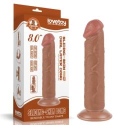Lovetoy Dildo cu ventuza Sliding Skin Dual Layer 20 cm Dildo