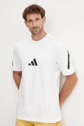 Adidas pamut póló ZNE fehér, férfi, nyomott mintás, JE3078 - fehér XL