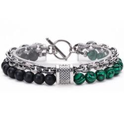 HARAHU Brățară MA-34427 - Neagră / Verde KP34427