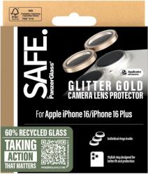 Panzer SAFE Camera Apple iPhone 16/16 Plus arany csillámos HoOps (SAFE95894)
