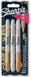 Sharpie Alkoholos marker készlet, 1, 4 mm, kúpos, SHARPIE "Metallic", 3 különböző szín (SR1986006) - primatinta