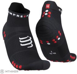 Compressport Pro Racing V4.0 Run Low zokni, black/core red (T4 (EU 45 - 48))