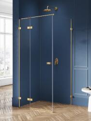 NEW TRENDY Avexa Gold Brushed zuhanykabin 110x90 cm négyszögletes arany csiszolt/átlátszó üveg EXK-1871