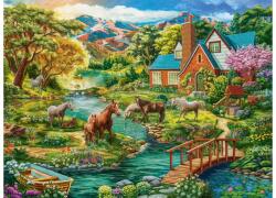 Castorland C-200931 - Idilli ház, lovakkal - 2000 db-os puzzle
