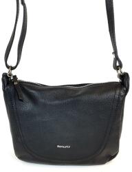 RIALTO fekete, fém zippes, közepes bőr csónak válltáska RX412R/DO-03 - taskaweb