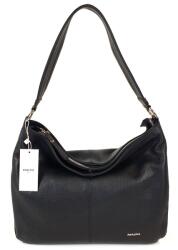 RIALTO fekete, fém zippes három részes íves divattáska RX434R-DO03 - taskaweb