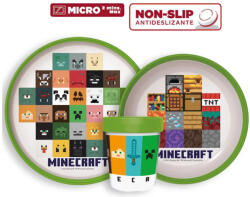 Marvel Minecraft csúszásmentes étkészlet, micro műanyag szett