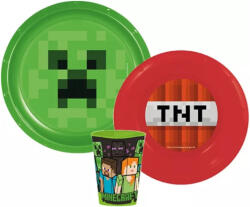 Mojang Minecraft étkészlet, műanyag szett 260 ml-es pohárral Nr1