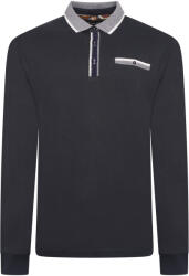 KAM Jeanswear Bluza cu maneca lunga de culoare bleumarin din bumbac 100%-JERSEY POLO - 2XL 3XL 4XL 5XL 6XL 7XL