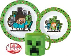Mojang Minecraft étkészlet, micro műanyag szett 265 ml-es bögrével Nr1
