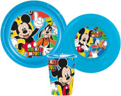 Disney Mickey étkészlet, műanyag szett 260 ml-es pohárral Nr1