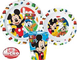 Disney Mickey étkészlet, micro műanyag szett 260 ml-es pohárral