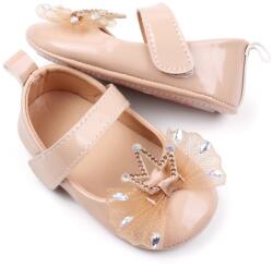 SuperBaby Pantofiori crem din piele ecologica lacuita - Princess