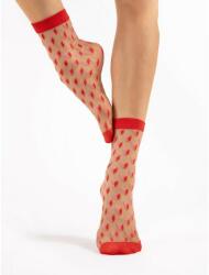 Fiore Sosete lycra nude cu model geometric rosu Fiore Dizzy 20 den