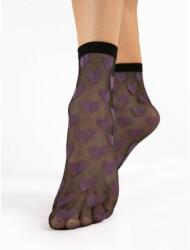 Fiore Sosete lycra negre cu inimioare Fiore Beso 20 den