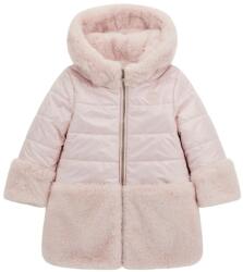 GUESS Двулицево зимно яке за мини момиче в розов цвят с плюш и качулка Guess