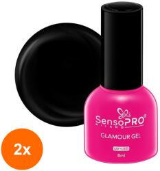 SensoPRO Set 2 x Oja Semipermanenta Glamour Gel SensoPRO Milano 8 ml, Black In Style 02