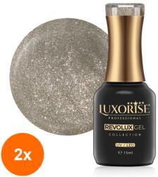 LUXORISE Set 2 x Oja Semipermanenta Revolux Luxorise, Platinum Gold 15 ml