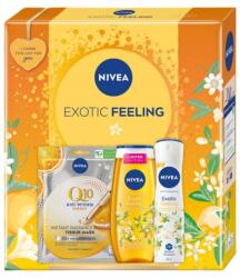 Nivea Set Cadou Femei Nivea Exotic Feeling, Masca Q10, Gel de Dus Exotic Feeling 250 ml si Deodorant Spray Exotic Feeling 150 ml (COR1020408MF)