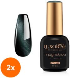 LUXORISE Set 2 x Oja Semipermanenta LUXORISE MAGNETICA - Crystal Glow, Emerald 10ml