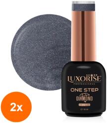 LUXORISE Set 2 x Oja Semipermanenta One Step, Diamond Silver Rules 10 ml, Luxorise