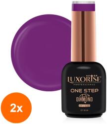 LUXORISE Set 2 x Oja Semipermanenta One Step, Diamond Violet Shock 10 ml, Luxorise