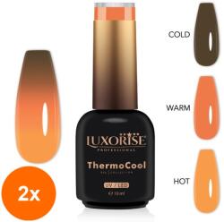 LUXORISE Set 2 x Oja Semipermanenta Termica 3 Culori Luxorise Thermocool, Twinkling Twirl 10 ml