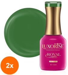 LUXORISE Set 2 x Oja Semipermanenta Royal Collection Luxorise, Royal Green 15 ml