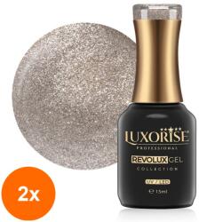 LUXORISE Set 2 x Oja Semipermanenta Revolux Luxorise, Gold Flakes 15 ml