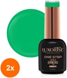 LUXORISE Set 2 x Oja Semipermanenta One Step, Diamond Totally Green 10 ml, Luxorise