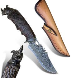 HARAHU Cuțit de vânătoare Damasc HARAHU RO-26639 - Negru KP26639