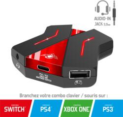 Spirit Of Gamer Egér / Billentyűzet adapter konzolokhoz - SOG-CONV2 (Audio, 3x USB-A, 2x USB-C, Nintendo / PS4 / PS3 / Xbox One) (SOG-CONV2)
