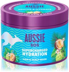 Aussie SOS Supercharged Hydration nyugtató hidratáló maszk a hajra és a fejbőrre 500 ml