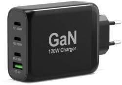 PORT Designs Port Connect 3x USB-C / USB-A Hálózati töltő - Fekete (120 W) (900107-EU) (900107-EU)