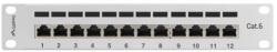 Lanberg Patch panel CAT6 12 PORT árnyékolt 1U 10" szürke (PPF6-9012-S) (PPF6-9012-S)