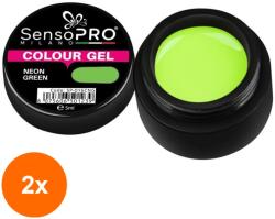 SensoPRO Set 2 x Gel Uv Colorat Neon Green 5 ml, SensoPRO Milano (TOT-2xTBY-S0218)