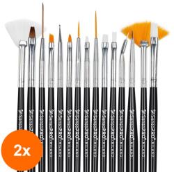 SensoPRO Set 2 x 15 Pensule Manichiura SensoPRO Milano, Black Strokes (TOT-2xTBY-S1277)