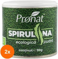 Pronat Set 2 x Spirulina Bio Pulbere, Pronat, 90 g (ORP-2xPRN7948)