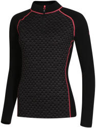 Zulu Merino 240 Zip Long női funkcionális felső M / fekete/rózsaszín