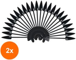 SensoPRO Set 2 x Paletar Unghii Stiletto 24 Pozitii pentru Exersare si Expunere, Negru, Inel (TOT-2xTBY-G0219)