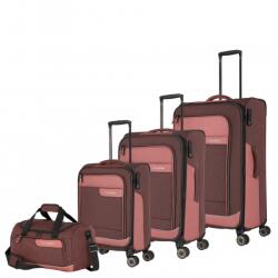 Travelite Viia bordó 4 kerekű 3 részes bőrönd szett + utazótáska (92840-14)