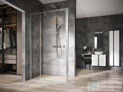 RAVAK NEXTY NDOP2+NPSS 110x100 cm-es nyílóajtós zuhanykabin fix oldalfallal, szatén/transparent 03OD0U00Z1SET110NPSS100 (03OD0U00Z1SET110NPSS100)