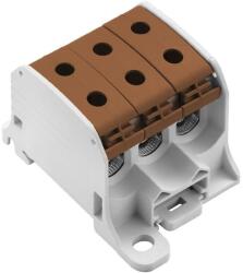 Weidmüller WEIDMÜLLER WPD 330CC 3X50/3X50 BN Potenciálelosztó sorkapocs, Csavaros csatlakozás, Világosszürke, barna, 50mm2, 150A, 1000V (2874540000) (2874540000)