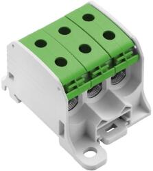 Weidmüller WEIDMÜLLER WPD 330CC 3X50/3X50 GN Potenciálelosztó sorkapocs, csavaros csatlakozás, világosszürke, zöld, 50mm2, 150A, 1000V (2874550000) (2874550000)