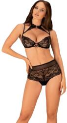 Obsessive Elizenes - mintás, átlátszó melltartó szett (fekete) (22148141131) - sexshopcenter